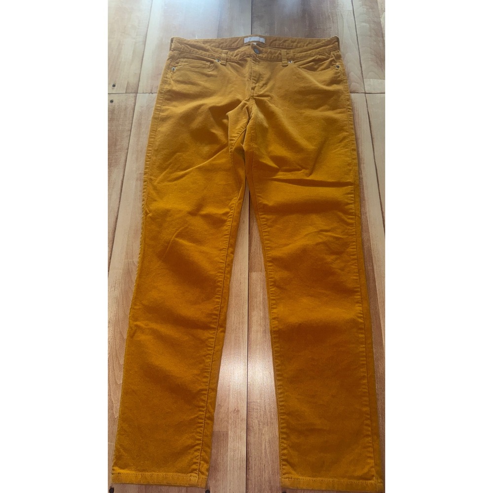 Women's Corduroy Straight-Leg Pants in Mustard Yellow